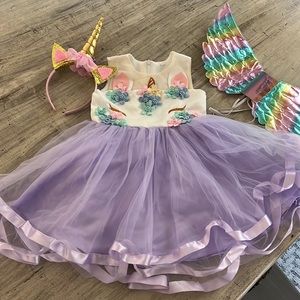 Unicorn dress with wings- Costume